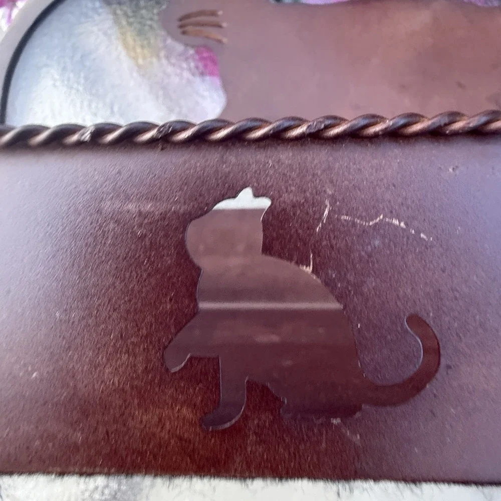 Metal Cat Shelf Sitter Wall Hanging Storage Planter Farmhouse Cottage